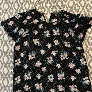 Loft Black Floral Blouse